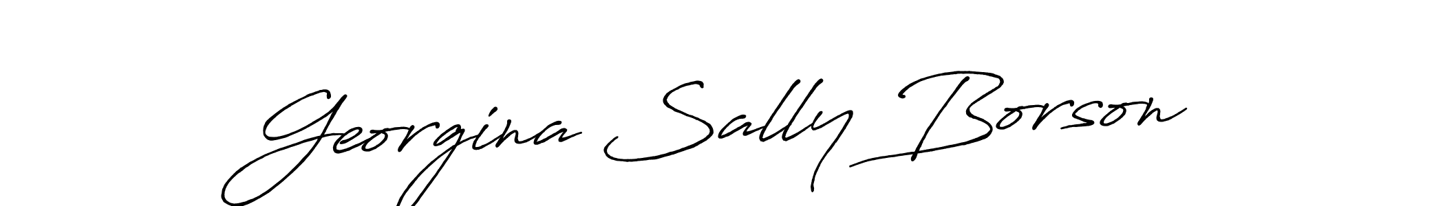 The best way (Antro_Vectra_Bolder) to make a short signature is to pick only two or three words in your name. The name Georgina Sally Borson include a total of six letters. For converting this name. Georgina Sally Borson signature style 7 images and pictures png