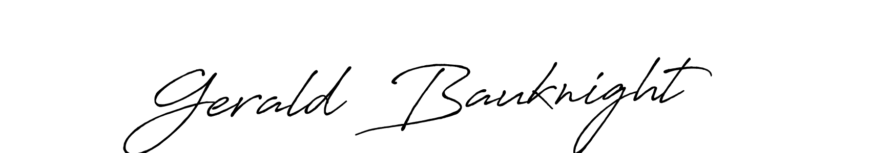 Create a beautiful signature design for name Gerald  Bauknight. With this signature (Antro_Vectra_Bolder) fonts, you can make a handwritten signature for free. Gerald  Bauknight signature style 7 images and pictures png