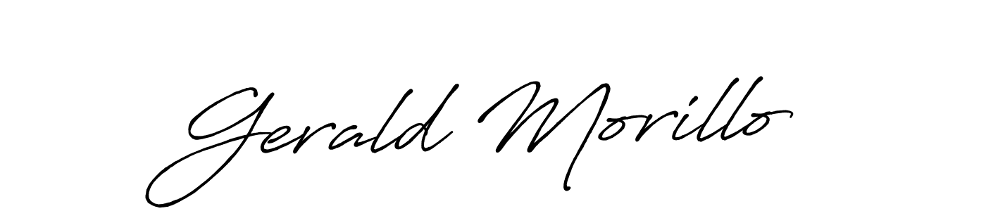 Create a beautiful signature design for name Gerald Morillo. With this signature (Antro_Vectra_Bolder) fonts, you can make a handwritten signature for free. Gerald Morillo signature style 7 images and pictures png