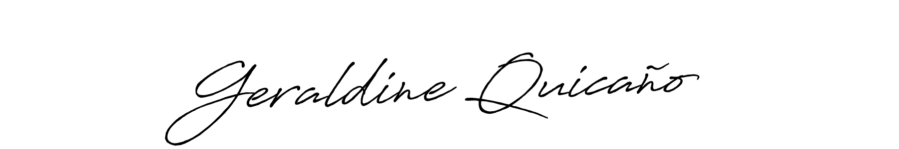 How to make Geraldine Quicaño signature? Antro_Vectra_Bolder is a professional autograph style. Create handwritten signature for Geraldine Quicaño name. Geraldine Quicaño signature style 7 images and pictures png