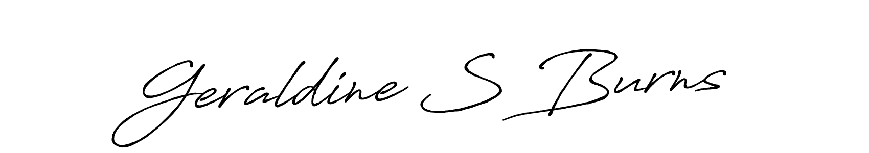 The best way (Antro_Vectra_Bolder) to make a short signature is to pick only two or three words in your name. The name Geraldine S Burns include a total of six letters. For converting this name. Geraldine S Burns signature style 7 images and pictures png