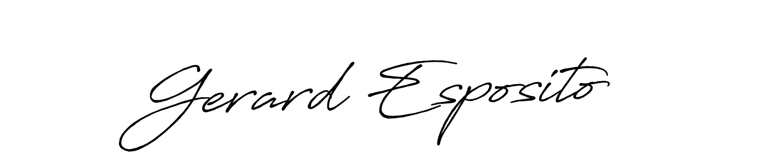 How to make Gerard Esposito name signature. Use Antro_Vectra_Bolder style for creating short signs online. This is the latest handwritten sign. Gerard Esposito signature style 7 images and pictures png