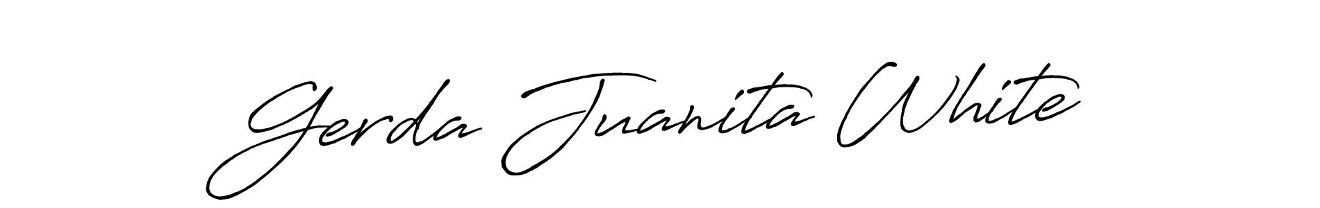 This is the best signature style for the Gerda Juanita White name. Also you like these signature font (Antro_Vectra_Bolder). Mix name signature. Gerda Juanita White signature style 7 images and pictures png