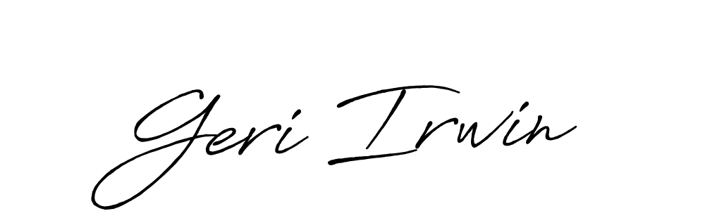 Create a beautiful signature design for name Geri Irwin. With this signature (Antro_Vectra_Bolder) fonts, you can make a handwritten signature for free. Geri Irwin signature style 7 images and pictures png
