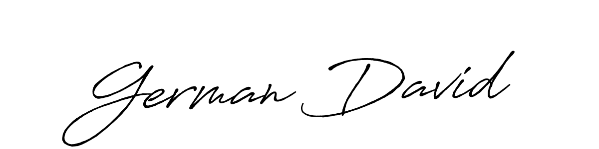 Similarly Antro_Vectra_Bolder is the best handwritten signature design. Signature creator online .You can use it as an online autograph creator for name German David. German David signature style 7 images and pictures png