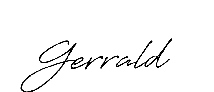 Make a beautiful signature design for name Gerrald. With this signature (Antro_Vectra_Bolder) style, you can create a handwritten signature for free. Gerrald signature style 7 images and pictures png