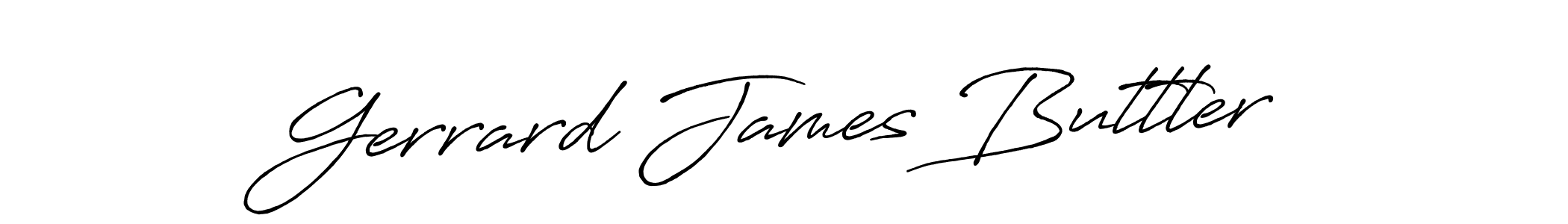 Gerrard James Buttler stylish signature style. Best Handwritten Sign (Antro_Vectra_Bolder) for my name. Handwritten Signature Collection Ideas for my name Gerrard James Buttler. Gerrard James Buttler signature style 7 images and pictures png