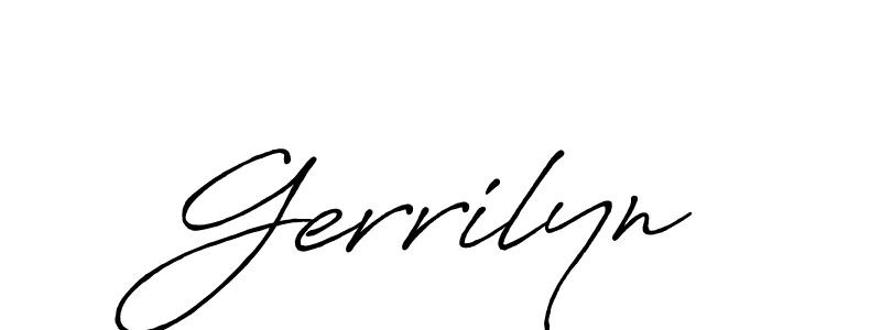 Create a beautiful signature design for name Gerrilyn. With this signature (Antro_Vectra_Bolder) fonts, you can make a handwritten signature for free. Gerrilyn signature style 7 images and pictures png
