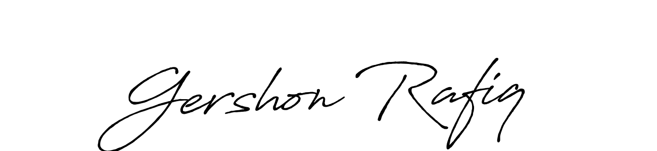 Design your own signature with our free online signature maker. With this signature software, you can create a handwritten (Antro_Vectra_Bolder) signature for name Gershon Rafiq. Gershon Rafiq signature style 7 images and pictures png