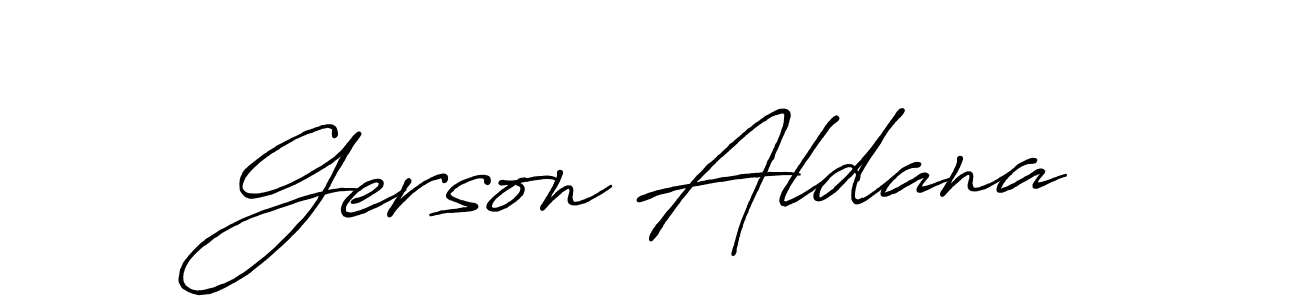 Gerson Aldana stylish signature style. Best Handwritten Sign (Antro_Vectra_Bolder) for my name. Handwritten Signature Collection Ideas for my name Gerson Aldana. Gerson Aldana signature style 7 images and pictures png