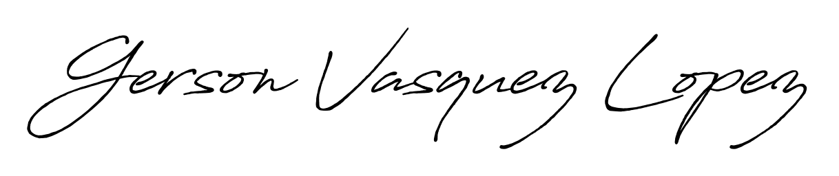 A stylish, flowing autograph style designed for name Gerson Vasquez Lopez using Antro_Vectra_Bolder typography. Perfect for digital creative projects. Gerson Vasquez Lopez signature style 7 images and pictures png