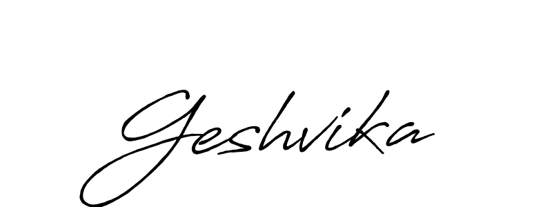 Create a beautiful signature design for name Geshvika. With this signature (Antro_Vectra_Bolder) fonts, you can make a handwritten signature for free. Geshvika signature style 7 images and pictures png