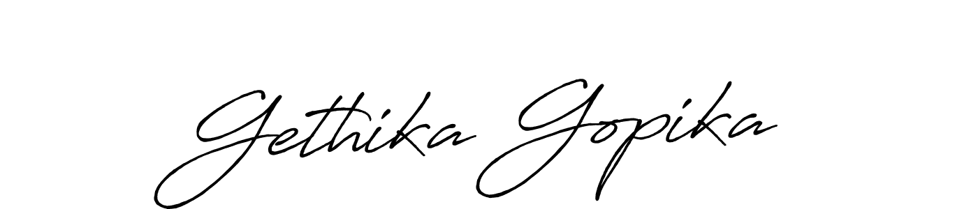 Use a signature maker to create a handwritten signature online. With this signature software, you can design (Antro_Vectra_Bolder) your own signature for name Gethika Gopika. Gethika Gopika signature style 7 images and pictures png