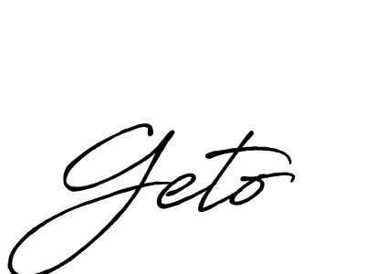 Make a beautiful signature design for name Geto. With this signature (Antro_Vectra_Bolder) style, you can create a handwritten signature for free. Geto signature style 7 images and pictures png