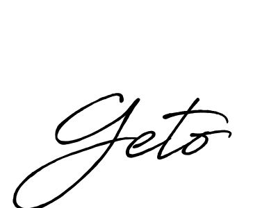 Make a beautiful signature design for name Geto. With this signature (Antro_Vectra_Bolder) style, you can create a handwritten signature for free. Geto signature style 7 images and pictures png