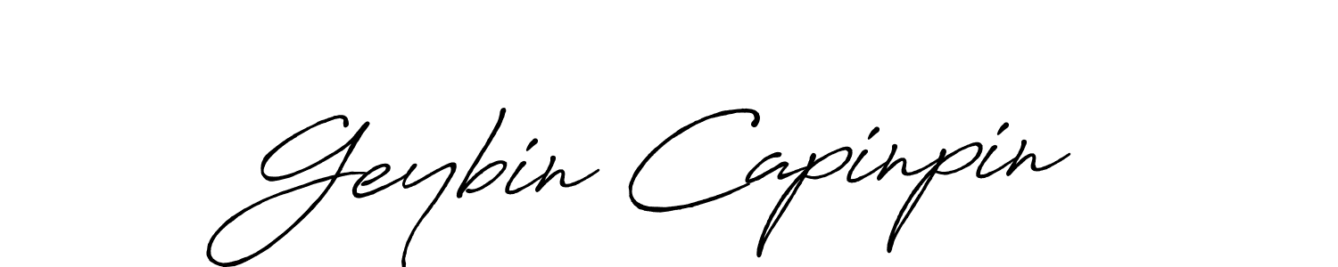 Antro_Vectra_Bolder is a professional signature style that is perfect for those who want to add a touch of class to their signature. It is also a great choice for those who want to make their signature more unique. Get Geybin Capinpin name to fancy signature for free. Geybin Capinpin signature style 7 images and pictures png