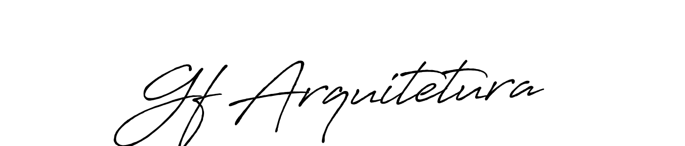 Make a beautiful signature design for name Gf Arquitetura. With this signature (Antro_Vectra_Bolder) style, you can create a handwritten signature for free. Gf Arquitetura signature style 7 images and pictures png