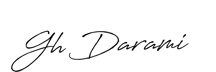 Create a beautiful signature design for name Gh Darami. With this signature (Antro_Vectra_Bolder) fonts, you can make a handwritten signature for free. Gh Darami signature style 7 images and pictures png