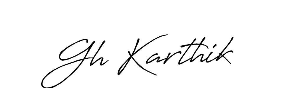 How to make Gh Karthik name signature. Use Antro_Vectra_Bolder style for creating short signs online. This is the latest handwritten sign. Gh Karthik signature style 7 images and pictures png