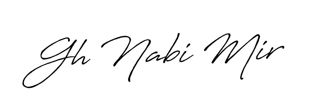 Create a beautiful signature design for name Gh Nabi Mir. With this signature (Antro_Vectra_Bolder) fonts, you can make a handwritten signature for free. Gh Nabi Mir signature style 7 images and pictures png