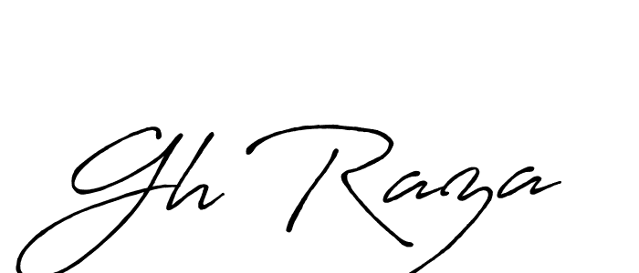 Gh Raza stylish signature style. Best Handwritten Sign (Antro_Vectra_Bolder) for my name. Handwritten Signature Collection Ideas for my name Gh Raza. Gh Raza signature style 7 images and pictures png