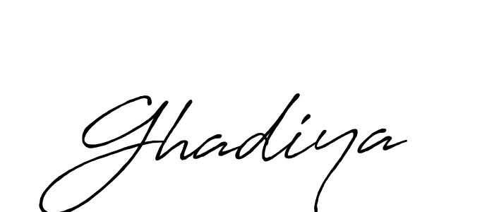 Design your own signature with our free online signature maker. With this signature software, you can create a handwritten (Antro_Vectra_Bolder) signature for name Ghadiya. Ghadiya signature style 7 images and pictures png