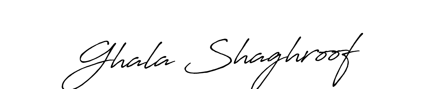 Create a beautiful signature design for name Ghala Shaghroof. With this signature (Antro_Vectra_Bolder) fonts, you can make a handwritten signature for free. Ghala Shaghroof signature style 7 images and pictures png