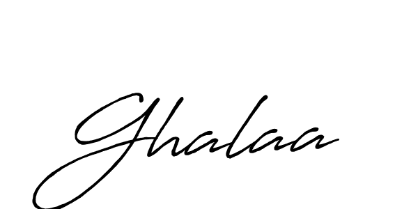 Use a signature maker to create a handwritten signature online. With this signature software, you can design (Antro_Vectra_Bolder) your own signature for name Ghalaa. Ghalaa signature style 7 images and pictures png