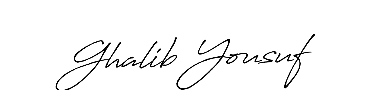 Design your own signature with our free online signature maker. With this signature software, you can create a handwritten (Antro_Vectra_Bolder) signature for name Ghalib Yousuf. Ghalib Yousuf signature style 7 images and pictures png