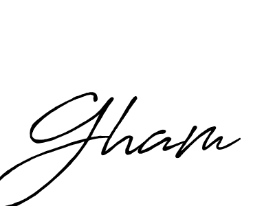 Design your own signature with our free online signature maker. With this signature software, you can create a handwritten (Antro_Vectra_Bolder) signature for name Gham. Gham signature style 7 images and pictures png