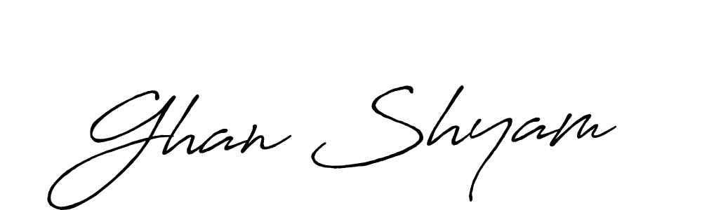 The best way (Antro_Vectra_Bolder) to make a short signature is to pick only two or three words in your name. The name Ghan Shyam include a total of six letters. For converting this name. Ghan Shyam signature style 7 images and pictures png