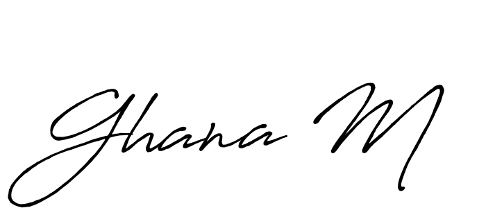 Design your own signature with our free online signature maker. With this signature software, you can create a handwritten (Antro_Vectra_Bolder) signature for name Ghana M. Ghana M signature style 7 images and pictures png