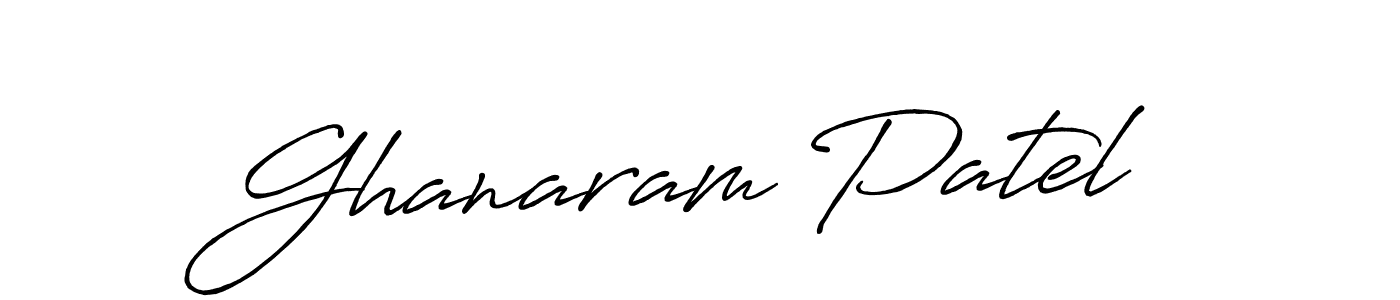 Create a beautiful signature design for name Ghanaram Patel. With this signature (Antro_Vectra_Bolder) fonts, you can make a handwritten signature for free. Ghanaram Patel signature style 7 images and pictures png