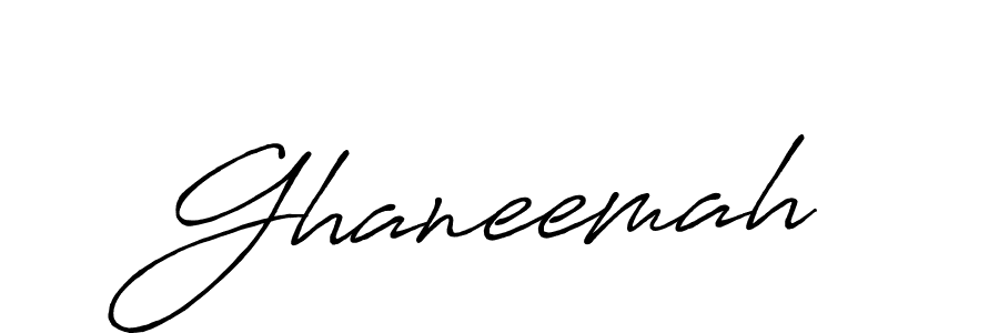 Make a beautiful signature design for name Ghaneemah. With this signature (Antro_Vectra_Bolder) style, you can create a handwritten signature for free. Ghaneemah signature style 7 images and pictures png
