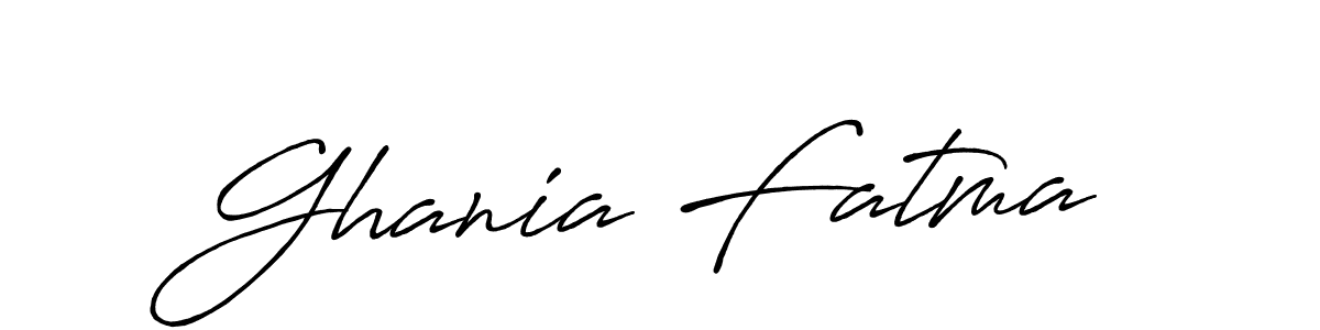 The best way (Antro_Vectra_Bolder) to make a short signature is to pick only two or three words in your name. The name Ghania Fatma include a total of six letters. For converting this name. Ghania Fatma signature style 7 images and pictures png