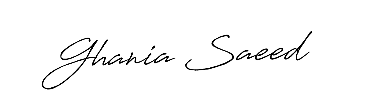 Use a signature maker to create a handwritten signature online. With this signature software, you can design (Antro_Vectra_Bolder) your own signature for name Ghania Saeed. Ghania Saeed signature style 7 images and pictures png