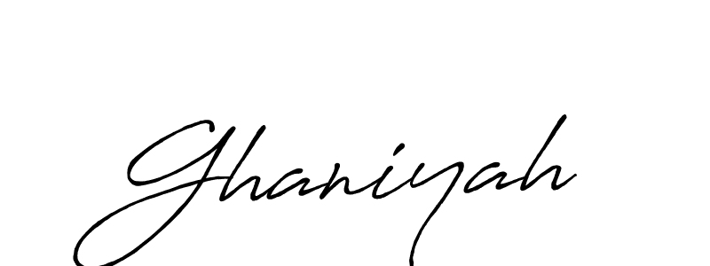 How to make Ghaniyah signature? Antro_Vectra_Bolder is a professional autograph style. Create handwritten signature for Ghaniyah name. Ghaniyah signature style 7 images and pictures png