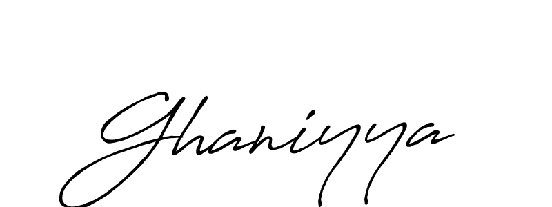 Also we have Ghaniyya name is the best signature style. Create professional handwritten signature collection using Antro_Vectra_Bolder autograph style. Ghaniyya signature style 7 images and pictures png