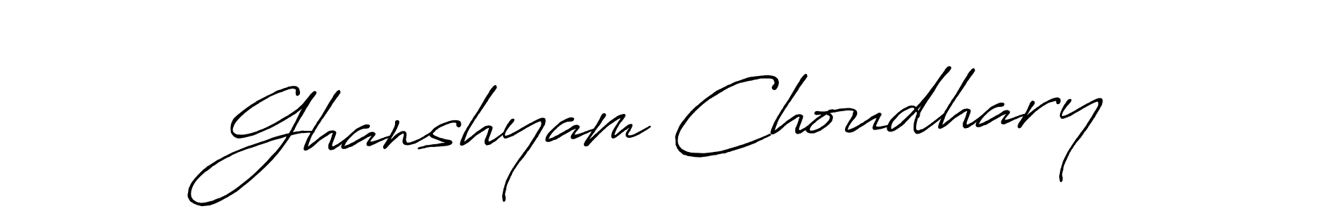 Design your own signature with our free online signature maker. With this signature software, you can create a handwritten (Antro_Vectra_Bolder) signature for name Ghanshyam Choudhary. Ghanshyam Choudhary signature style 7 images and pictures png