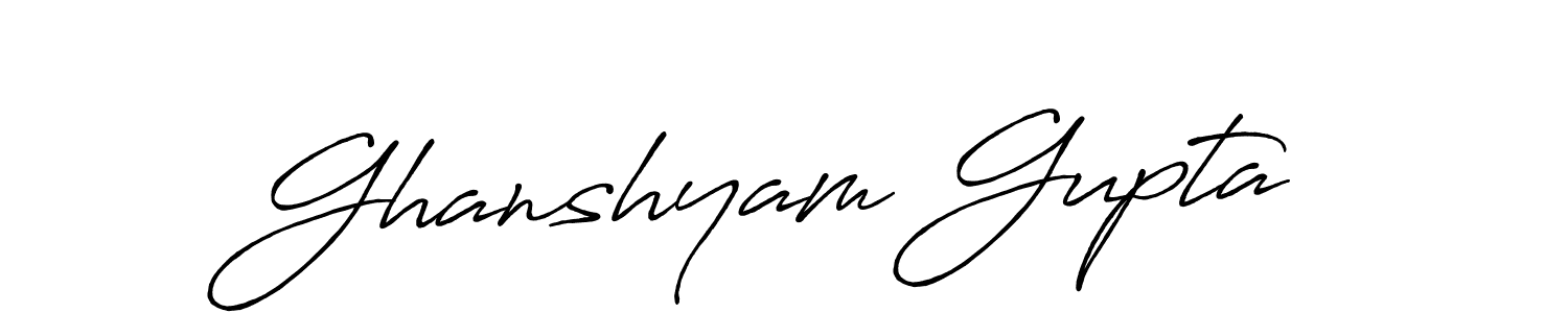 Design your own signature with our free online signature maker. With this signature software, you can create a handwritten (Antro_Vectra_Bolder) signature for name Ghanshyam Gupta. Ghanshyam Gupta signature style 7 images and pictures png