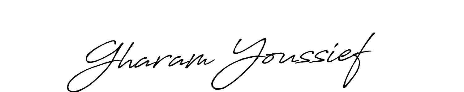 How to make Gharam Youssief signature? Antro_Vectra_Bolder is a professional autograph style. Create handwritten signature for Gharam Youssief name. Gharam Youssief signature style 7 images and pictures png