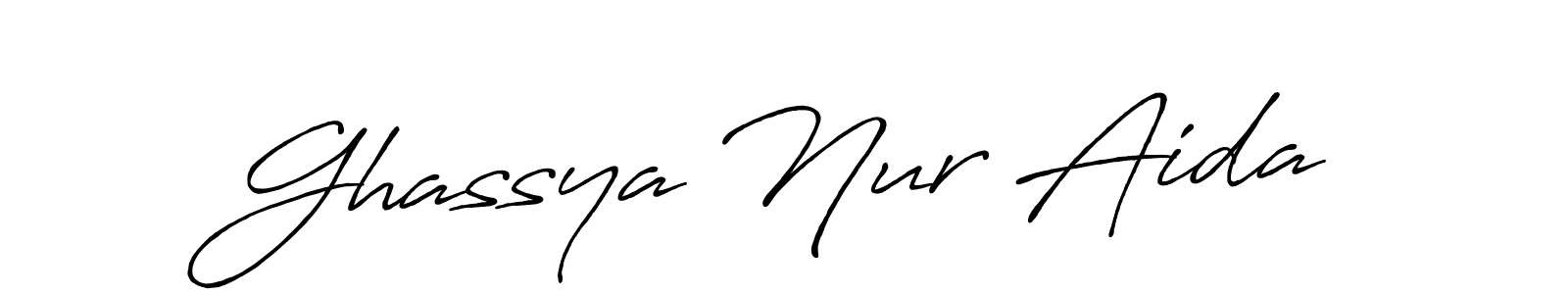 Similarly Antro_Vectra_Bolder is the best handwritten signature design. Signature creator online .You can use it as an online autograph creator for name Ghassya Nur Aida. Ghassya Nur Aida signature style 7 images and pictures png
