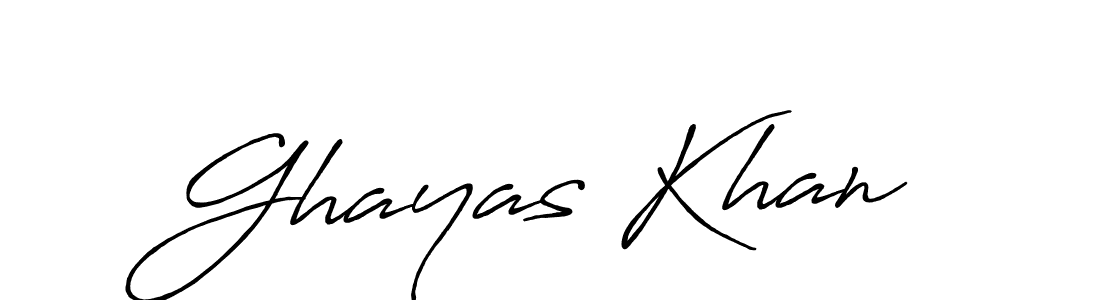 Make a beautiful signature design for name Ghayas Khan. With this signature (Antro_Vectra_Bolder) style, you can create a handwritten signature for free. Ghayas Khan signature style 7 images and pictures png