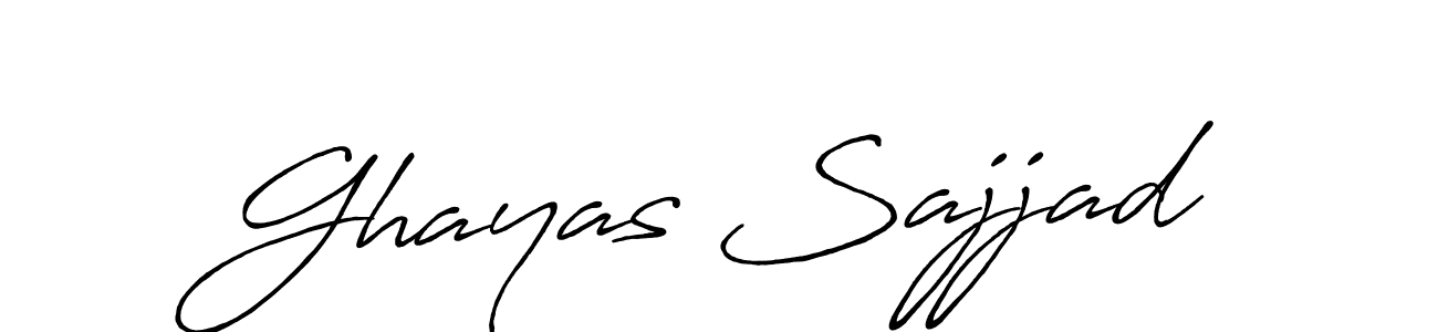 How to make Ghayas Sajjad name signature. Use Antro_Vectra_Bolder style for creating short signs online. This is the latest handwritten sign. Ghayas Sajjad signature style 7 images and pictures png