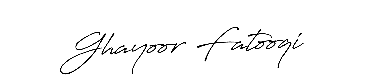Ghayoor Fatooqi stylish signature style. Best Handwritten Sign (Antro_Vectra_Bolder) for my name. Handwritten Signature Collection Ideas for my name Ghayoor Fatooqi. Ghayoor Fatooqi signature style 7 images and pictures png