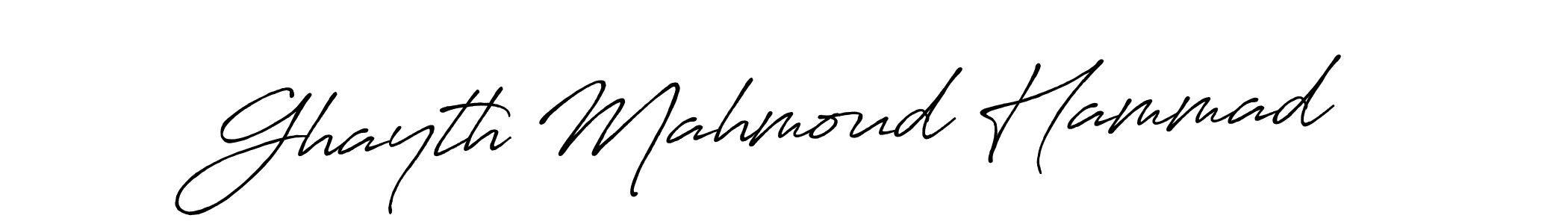 Create a beautiful signature design for name Ghayth Mahmoud Hammad. With this signature (Antro_Vectra_Bolder) fonts, you can make a handwritten signature for free. Ghayth Mahmoud Hammad signature style 7 images and pictures png