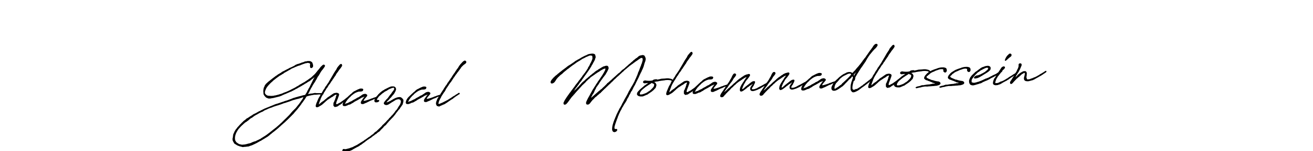 Similarly Antro_Vectra_Bolder is the best handwritten signature design. Signature creator online .You can use it as an online autograph creator for name Ghazal     Mohammadhossein. Ghazal     Mohammadhossein signature style 7 images and pictures png