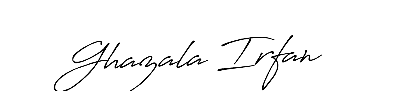 This is the best signature style for the Ghazala Irfan name. Also you like these signature font (Antro_Vectra_Bolder). Mix name signature. Ghazala Irfan signature style 7 images and pictures png