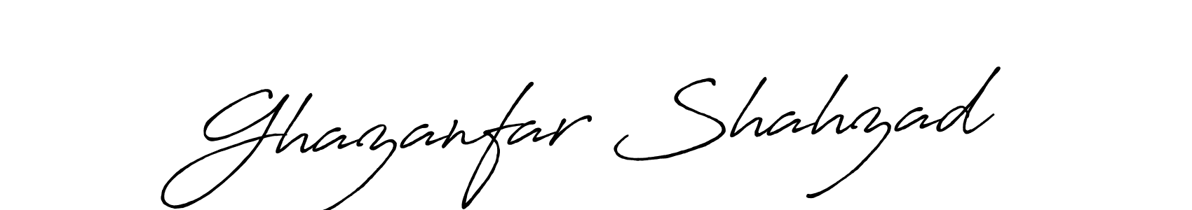 How to make Ghazanfar Shahzad name signature. Use Antro_Vectra_Bolder style for creating short signs online. This is the latest handwritten sign. Ghazanfar Shahzad signature style 7 images and pictures png
