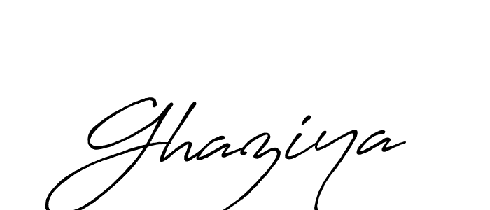 Make a beautiful signature design for name Ghaziya. With this signature (Antro_Vectra_Bolder) style, you can create a handwritten signature for free. Ghaziya signature style 7 images and pictures png